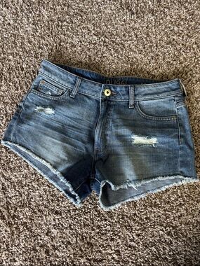 DL1961 Women's Distressed Jean Shorts in Blue Wash